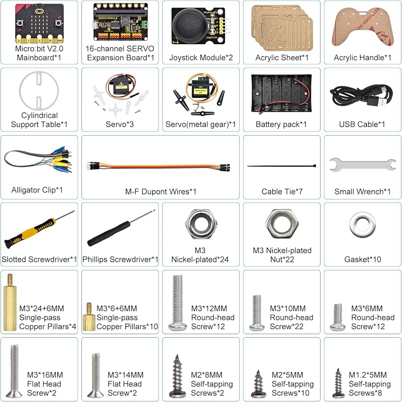 KEYESTUDIO BBC Micro:bit 4 DOF Robot Kar Kit Microbit V2-vel STEM Oktatás Programozáshoz