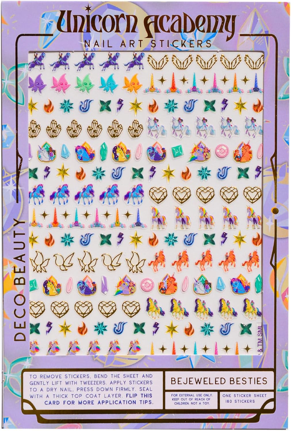 Deco Beauty Bejeweled Besties -Super Thin & Easy-to-Apply Nail Art with The Cutest Designs-Durable & Long-Lasting Nail Art Stickers and Decals for Women, for DIY at-Home Manicures & Salon-Quality Nail