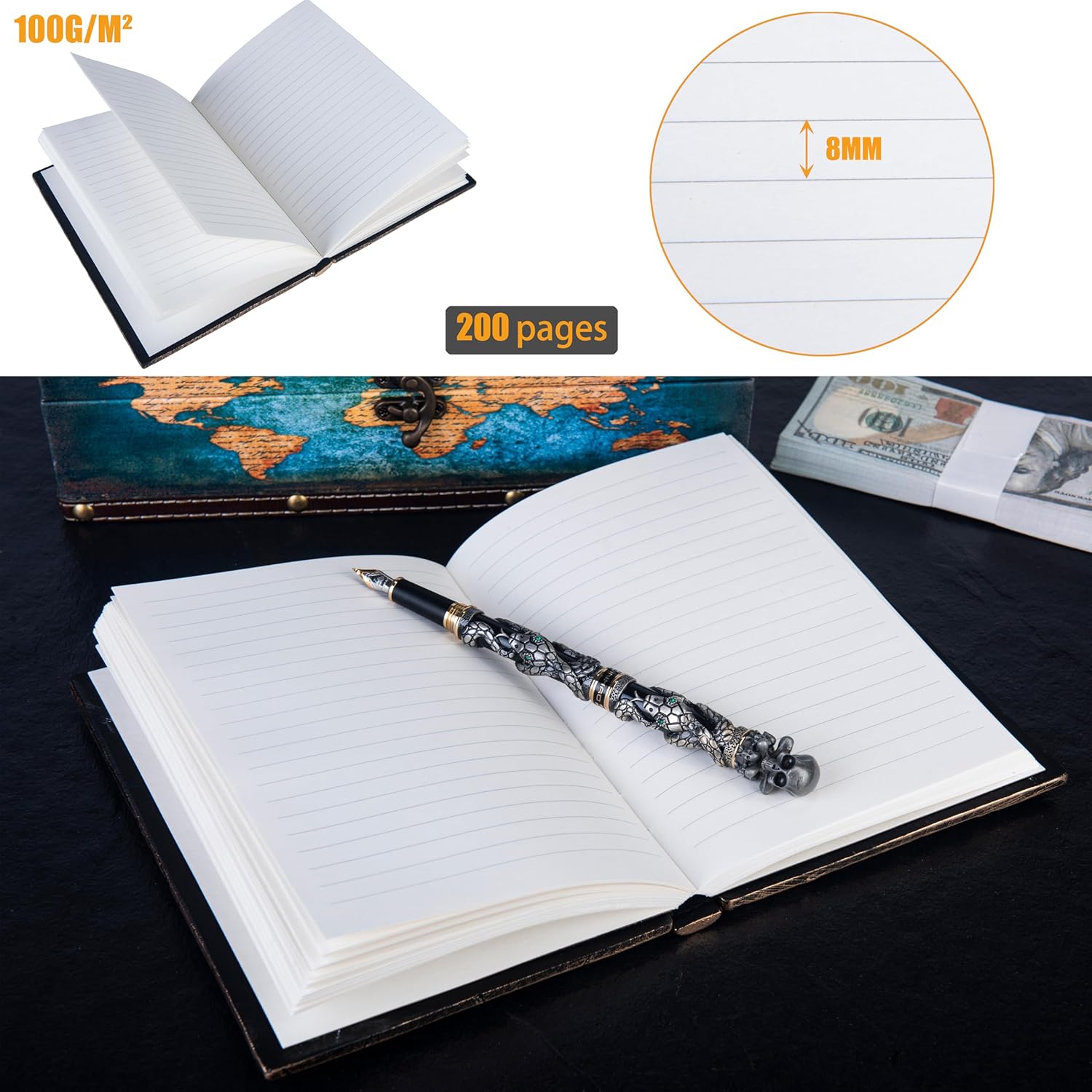 Handmade Flying Dragon Embossed Journal,Resin Engraving Notebook,Lined Paper,Hardcover Travel Notepad for Writing,Sketchbook,Collection,Gift,Decoration Diary for Man Woman A5 Size (New golden flying dragon)