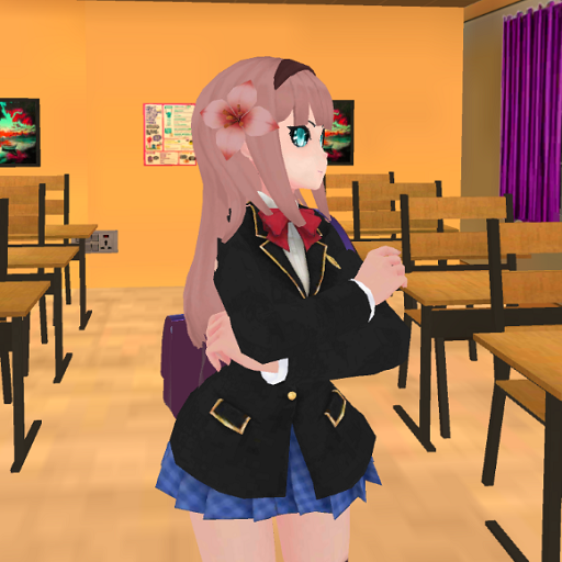 Juego de vida divertida de chicas japonesas de escuela secundaria virtual de anime