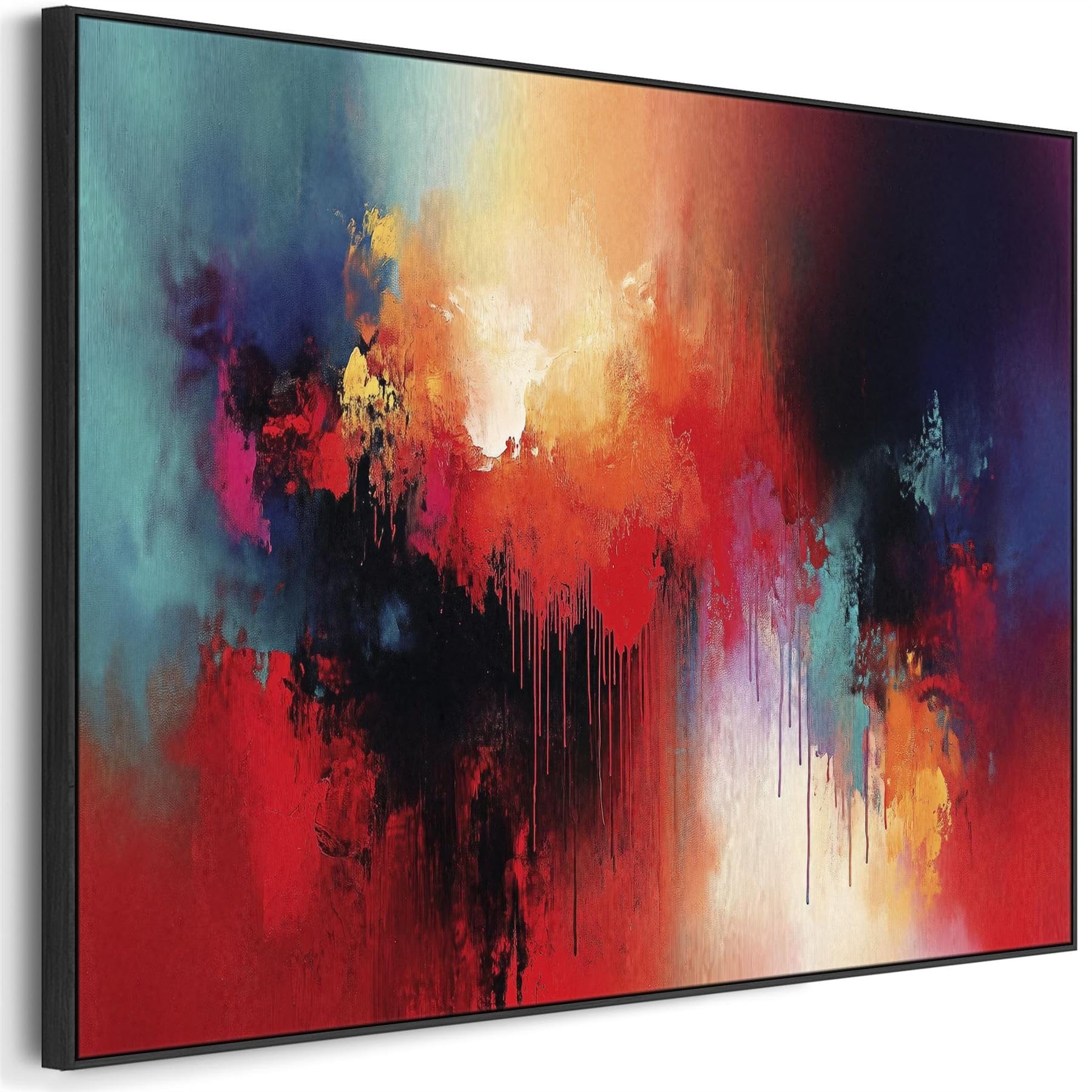Wallfillers Extra Large Multi-Coloured Unique Framed Wall Art Colourful Illusion (123cm x 82cm)