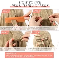 Vista 3 de WILLBOND 48 piezas de varillas de plástico rosa permanente larga variedad para el cabello Perm Rods Hair Curling Roller Accesorios para mujeres