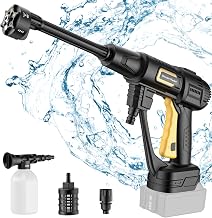 Akku Hochdruckreiniger für Makita 18V Akku, Mobile Reinigung und Bewässerung Druckreinigerpistole, Druckreiniger mit 6-IN-1 Düse [21V, 20 Bar, 4 L/min] für Auto, Garten (Ohne Akku)