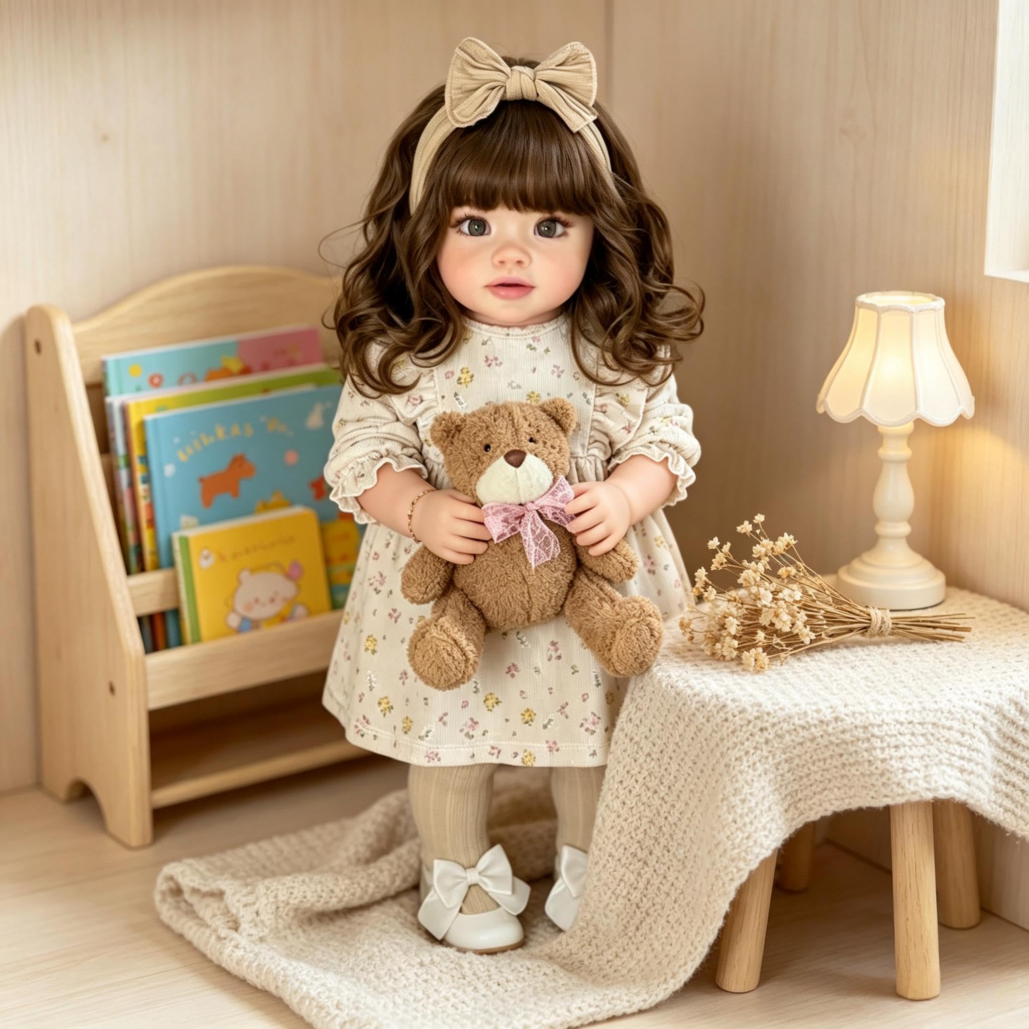 Realistyczne lalki Reborn maluch dziewczyna Pippa 66 cm duży rozmiar Reborn Baby Dolls Real Life Baby Doll miękka winylowa tkanina ciało realistyczna lalka maluch z długimi włosami dla dzieci