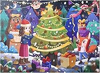 Vista 7 de Rompecabezas jumbo de suelo para niños de 3 a 5 años, juguetes de aprendizaje preescolar, 60 piezas, rompecabezas de Navidad de piso grande