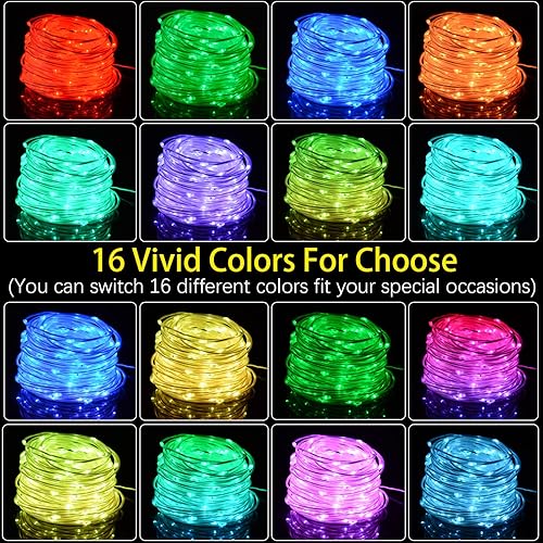 Miniatura 7 de Tira de luces de 132 pies para exteriores, impermeable, 400 luces LED que cambian de color, con control remoto, para Pascua, patio, jardín, patio