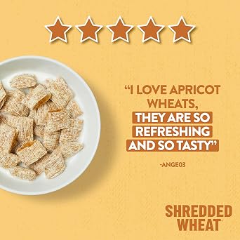 Nestlé Cereals - Shredded Wheat Breakfast Cereal - Bitesize Apricot Wholegrain Biscuits, High Fibre, Vegan - 450g