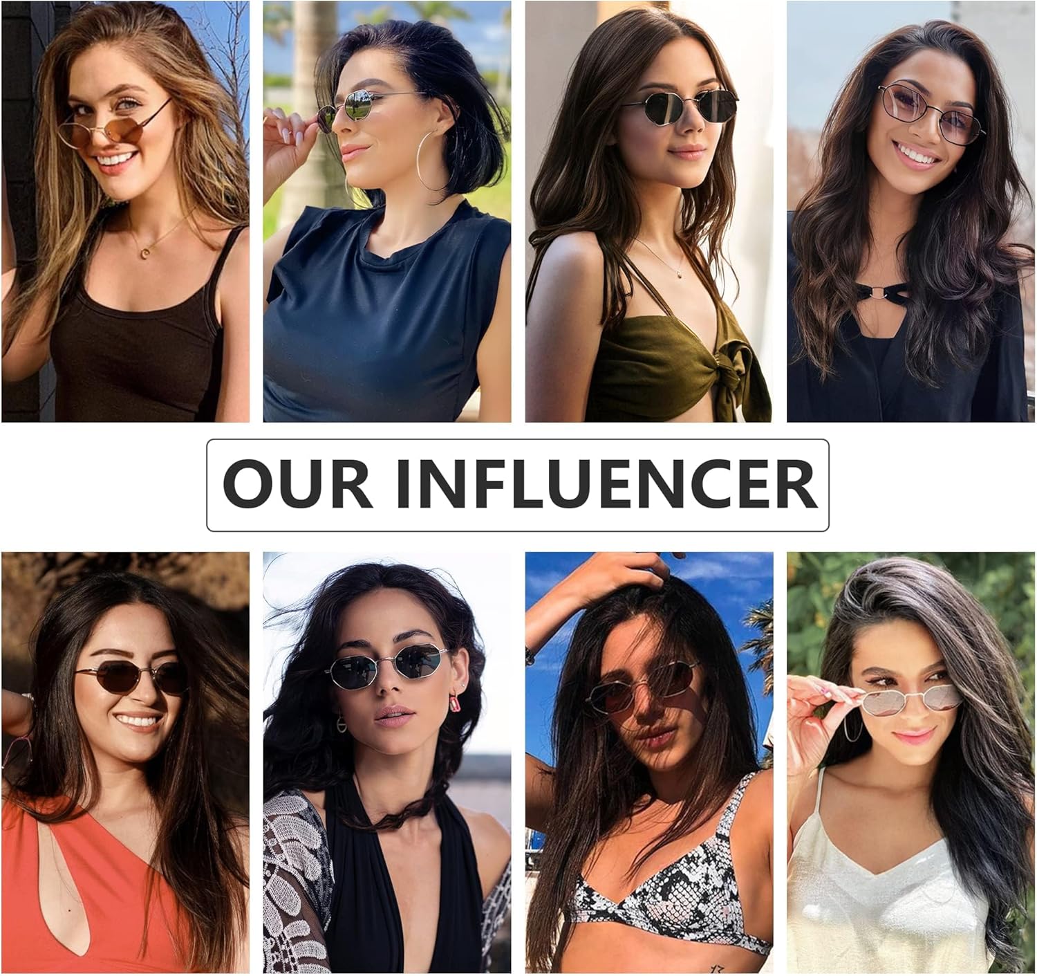 ZENOTTIC Small Octagonal Polarized Sunglasses for Women Men Hippie Metal Frame Retro Rectangle Sun Glasses - Image 2