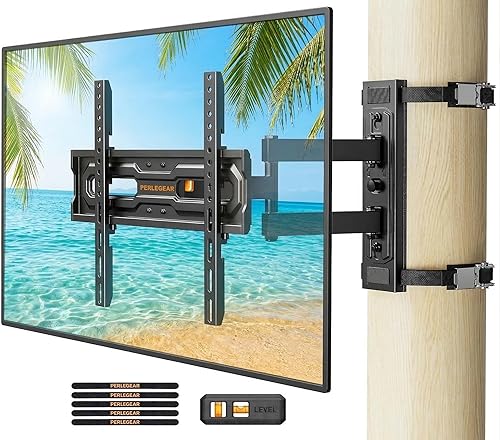 Perlegear Soporte de TV para kiosco para la mayoría de televisores de 26 a 74 pulgadas, soporte de TV sin taladro para columnas redondas y