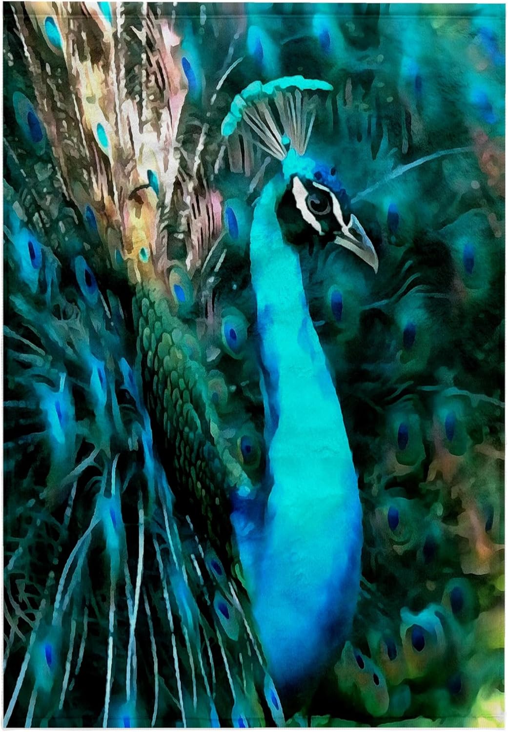 3dRose Peacock Plumage 22x30 Bath Hand Pool Towel