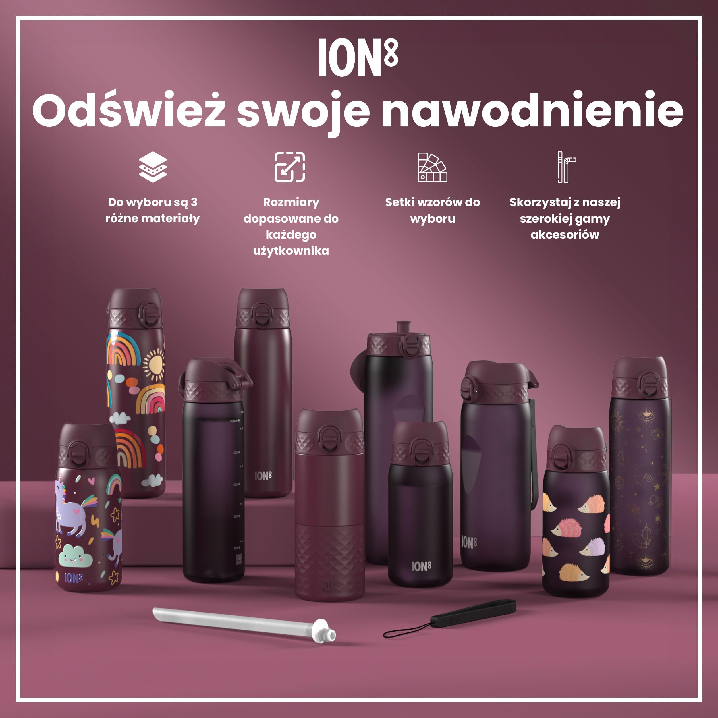 ION8 Izolowany Kubek Podróżny, Szczelny, Potrójny Zamek Bezpieczeństwa, Bezpieczny w Transporcie, Higieniczna Osłona, Łatwy do Czyszczenia, Idealny w Drodze, Ze Stali Nierdzewnej, Jeżyna