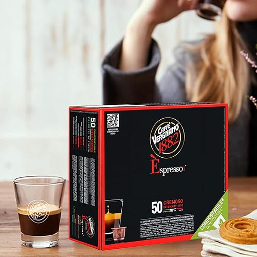Miniatura 5 de Caffe' Vergnano 1882 Cápsulas compatibles con máquina de café expreso tostado medio, café expreso arábica Robusta, café italiano para máquinas de
