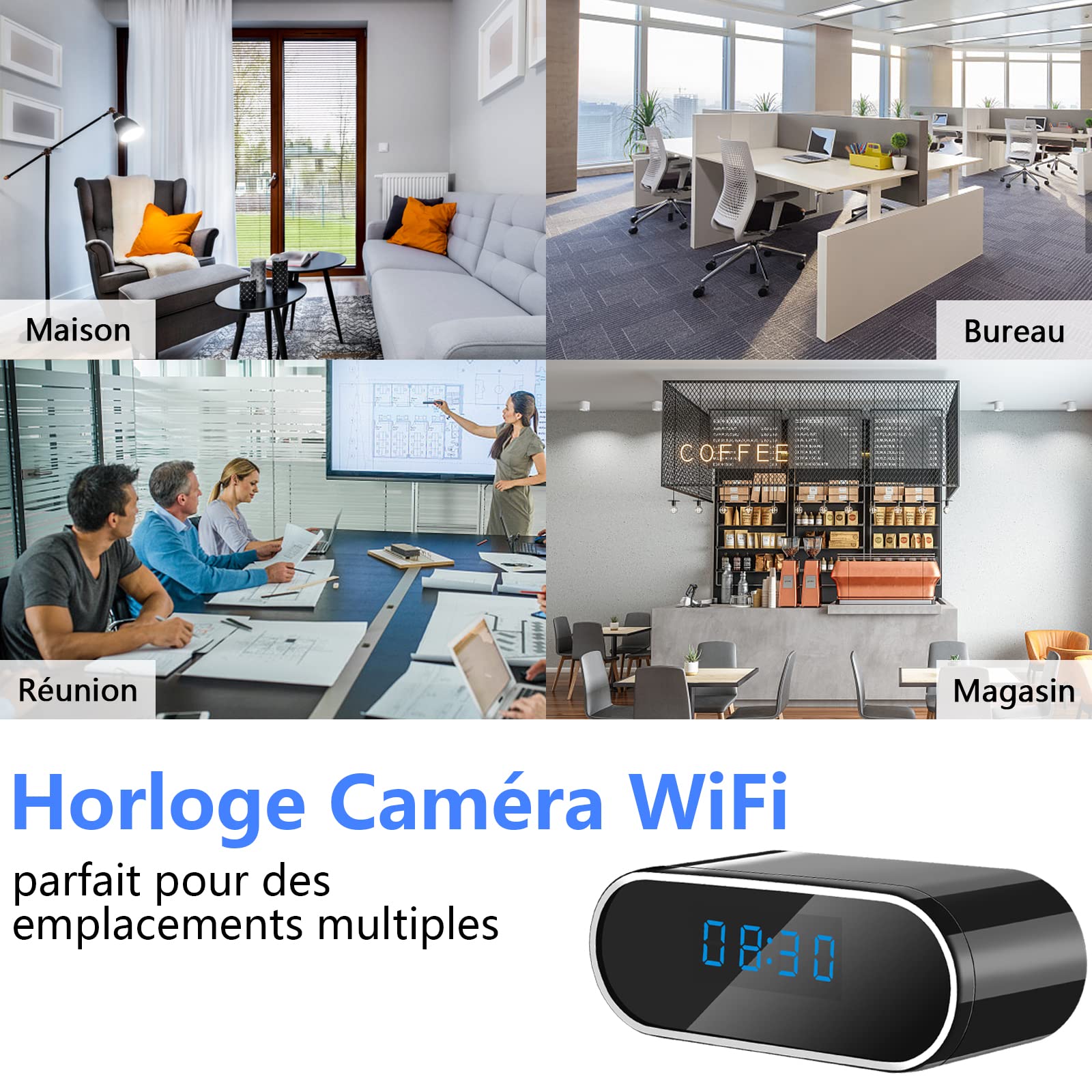 Caméra Cachée WiFi Espion Détecteur De Fumée ZGSZ HD 1080P - Vision Nocturne, Détection Mouvement & Enregistrement