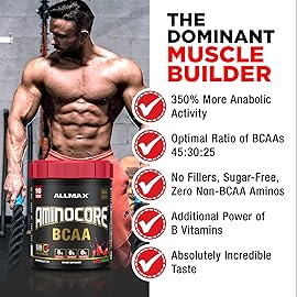 ALLMAX Nutrition AMINOCORE BCAA - 8G BCAAs - 100% Pure Branch Chained Amino Acids - Gluten Free - Pink Lemonade - 315 Gram