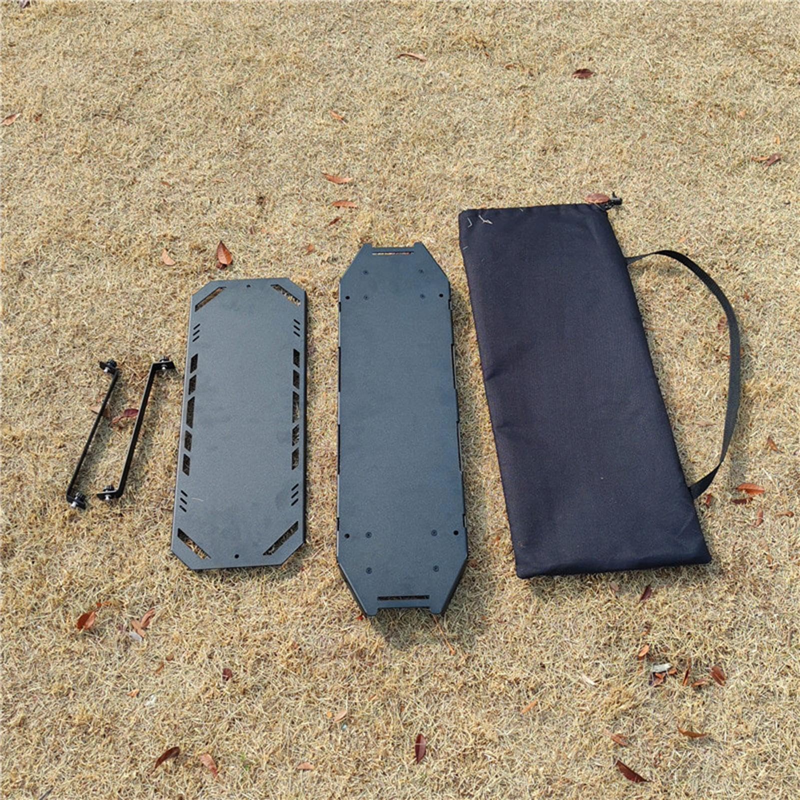 Tavolo da campeggio portatile, in alluminio leggero, con scaffalatura portaoggetti sottile e pieghevole, per uso esterno, barbecue, picnic e casa