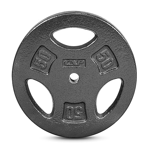 CAP Barbell Standard 1-Inch Grip Weight Plates - 50 lbs Plate Pack (x1) - Black