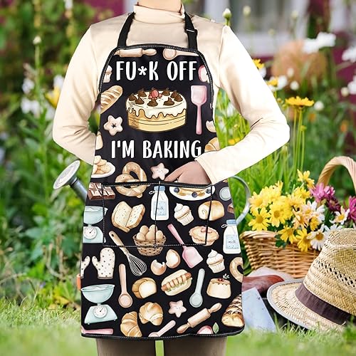 Miniatura 5 de WCGXKO Fu*k off I'm Baking - Delantal de cocina para pasteles, regalo de panadería, regalo grosero blasfemia, sarcasmo, pastelería, chef