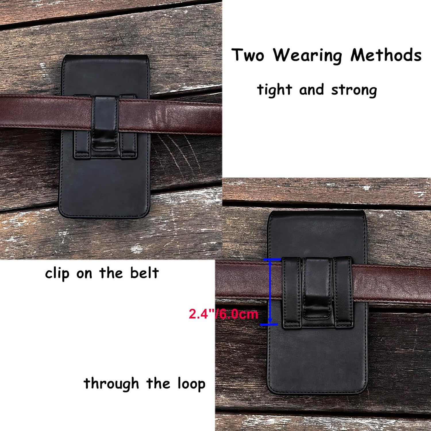 Phone Holster for iPhone 16 Pro Max, 16 Plus,15 Pro Max, 15 Plus, 14 Pro Max, 14 Plus, 13 Pro Max, 12 Pro Max, 11 Pro Max, Leather Phone Holster with Belt Clip, Pouch Case for Men Belt