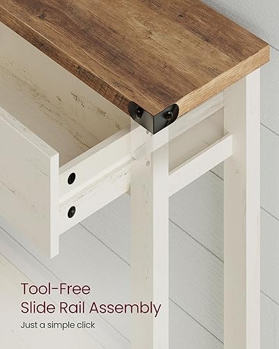 Miniatura 5 de VASAGLE LIRY Collection ULNT142WJ02S - Mesa consola con 3 cajones y estante de almacenamiento abierto, mesa de sofá de entrada estrecha para sala de