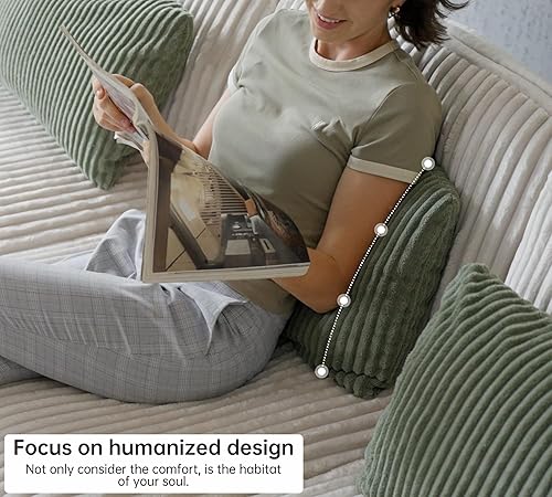 Miniatura 6 de Sofá seccional para sala de estar – Sofá modular grande de 142 pulgadas, moderno y convertible de 5 asientos, con asiento profundo, sofás tapizados