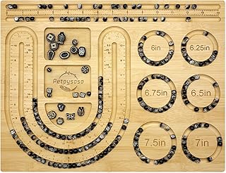 Petoysoso Bead Board for Jewelry Making, Bamboo Beading Board for Jewelry Bracelet Making, Bracelet Bead Board, Beading Trays Jewelry Design Mats for Bracelet, Necklace, Jewelry Making 15x11.5x0.5 in