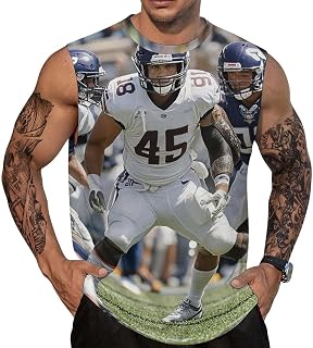 Men Workout Tank Tops Sleeveless Shirts American Football Mens Shirts Quick Dry Athletic Muscle Gym T Shirts 5X-Large