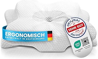 Orthopädisches Nackenstützkissen bei Nackenschmerzen aus hochwertigem Memory Foam - Ergonomisches Nackenkissen - Kopfkissen für Seiten-, Rücken- & Bauchschläfer - waschbarer Bezug bei 40°C