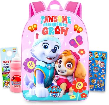 Paw Patrol Backpack for Girls Bundle w/ 16" School Bookbag + More