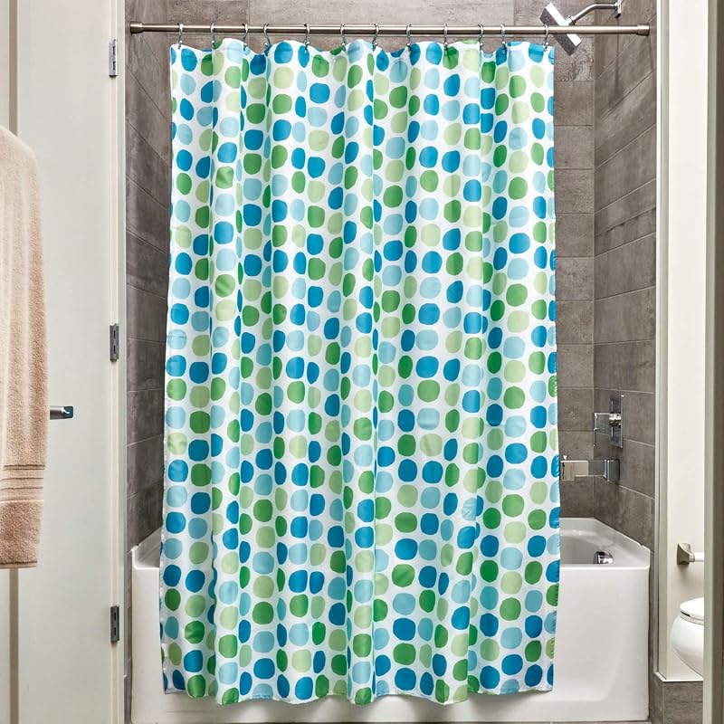 InterDesign Rialto 72-Inch by 72-Inch Shower Curtain, Blue/Green