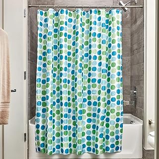 InterDesign Rialto 72-Inch by 72-Inch Shower Curtain, Blue/Green