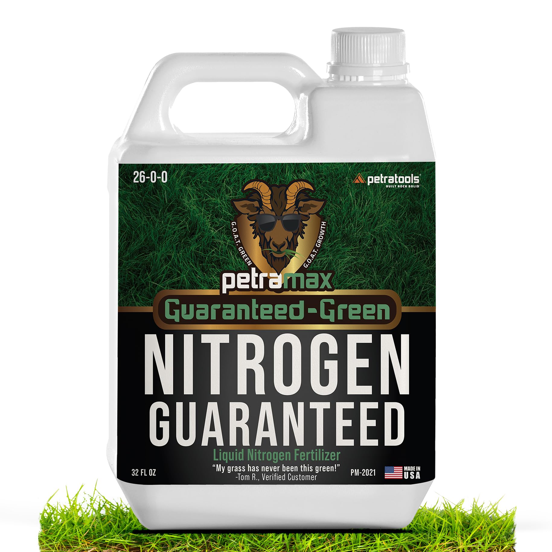 PetraMax Liquid Nitrogen Fertilizer 26-0-0 - Fall Liquid Fertilizer for Lawns, Liquid Nitrogen Spray, High Nitrogen Fertilizer for Grass Fertilizer, Liquid Lawn Fertilizer Lawn Food (32oz)