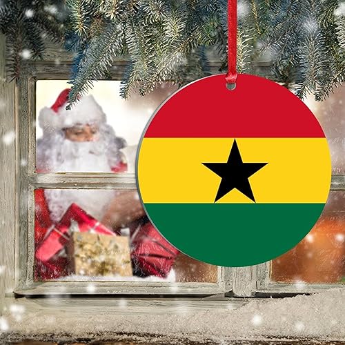 Miniatura 6 de Bandera de Ghana, adornos de Navidad, bandera nacional, decoraciones de Navidad, regalo de Navidad, adorno acrílico de Navidad, decoración de árbol