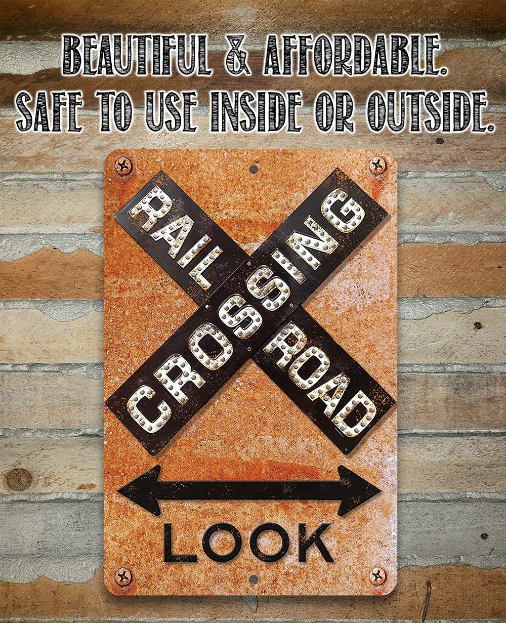 Amazon.com: Railroad Crossing Sign - Rustic Train Terminal Decor