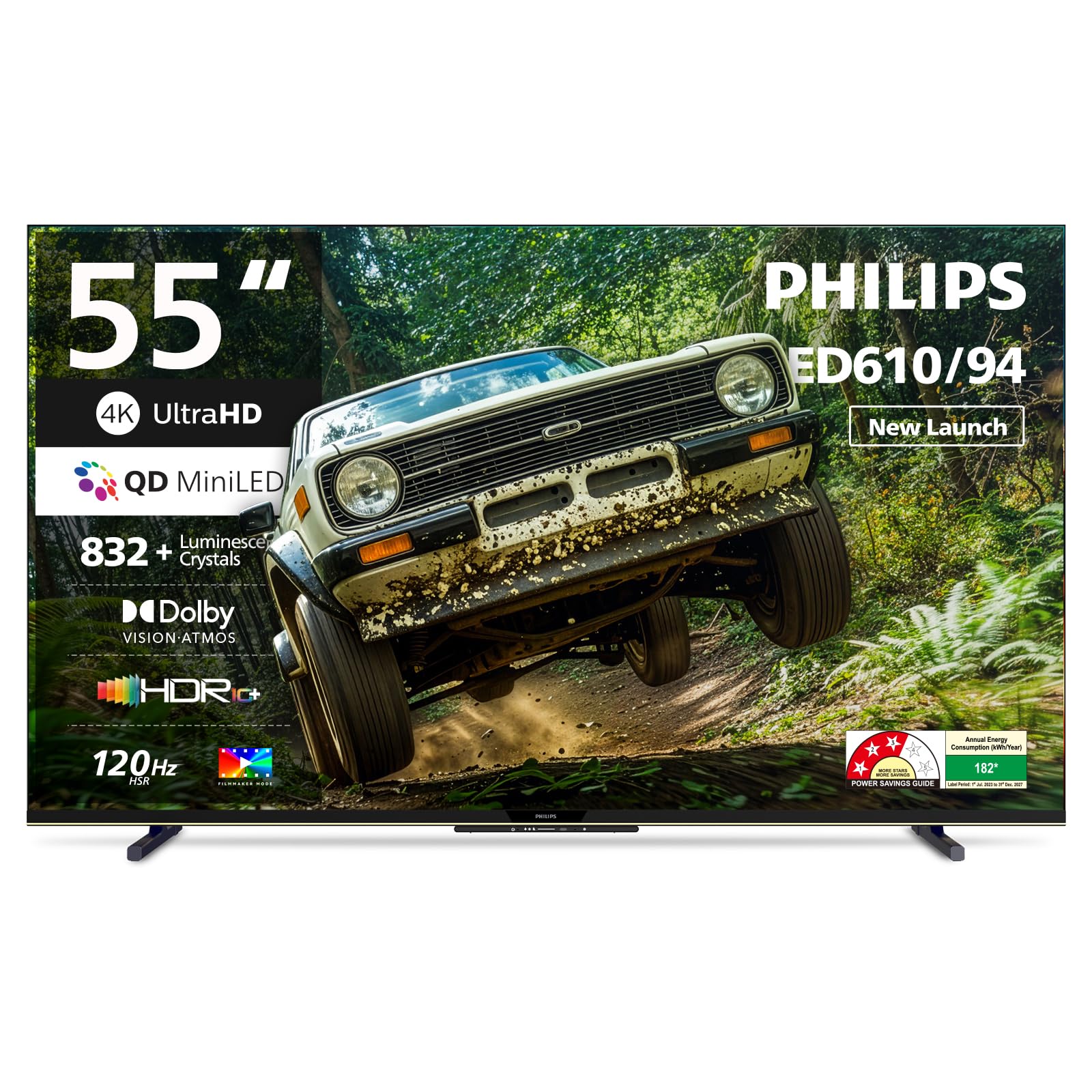 Philips 138 cm (55 inch) QLED MINI Smart Frameless Google TV 55MLED610/94