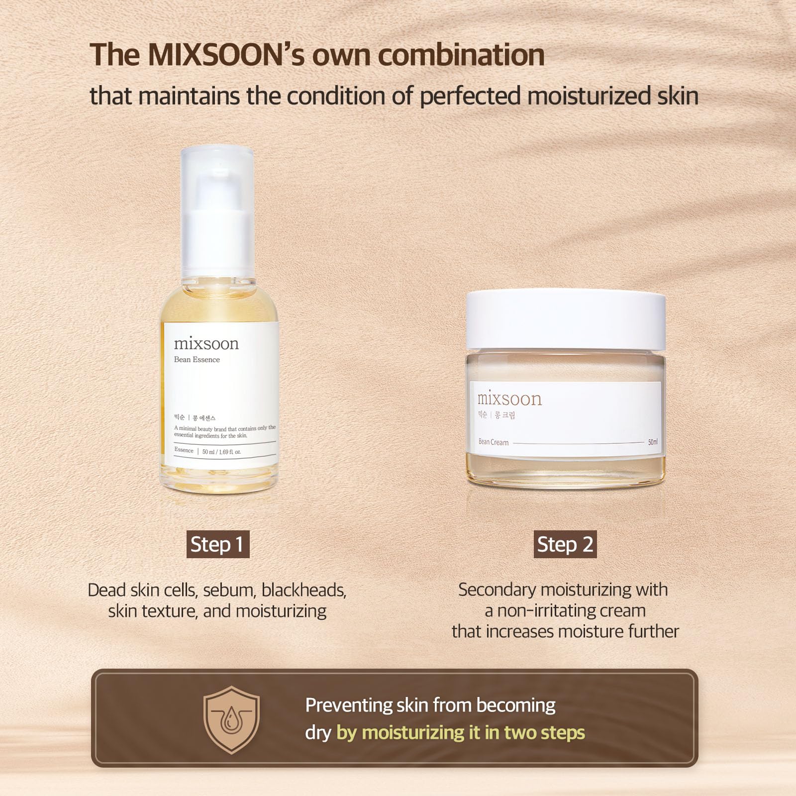 mixsoon Bean Glass Skin Duo - Set Essenza e Crema ai Fermenti, Trattamento Idratante e Levigante per una Pelle Luminosa, Vegano e Cruelty-Free