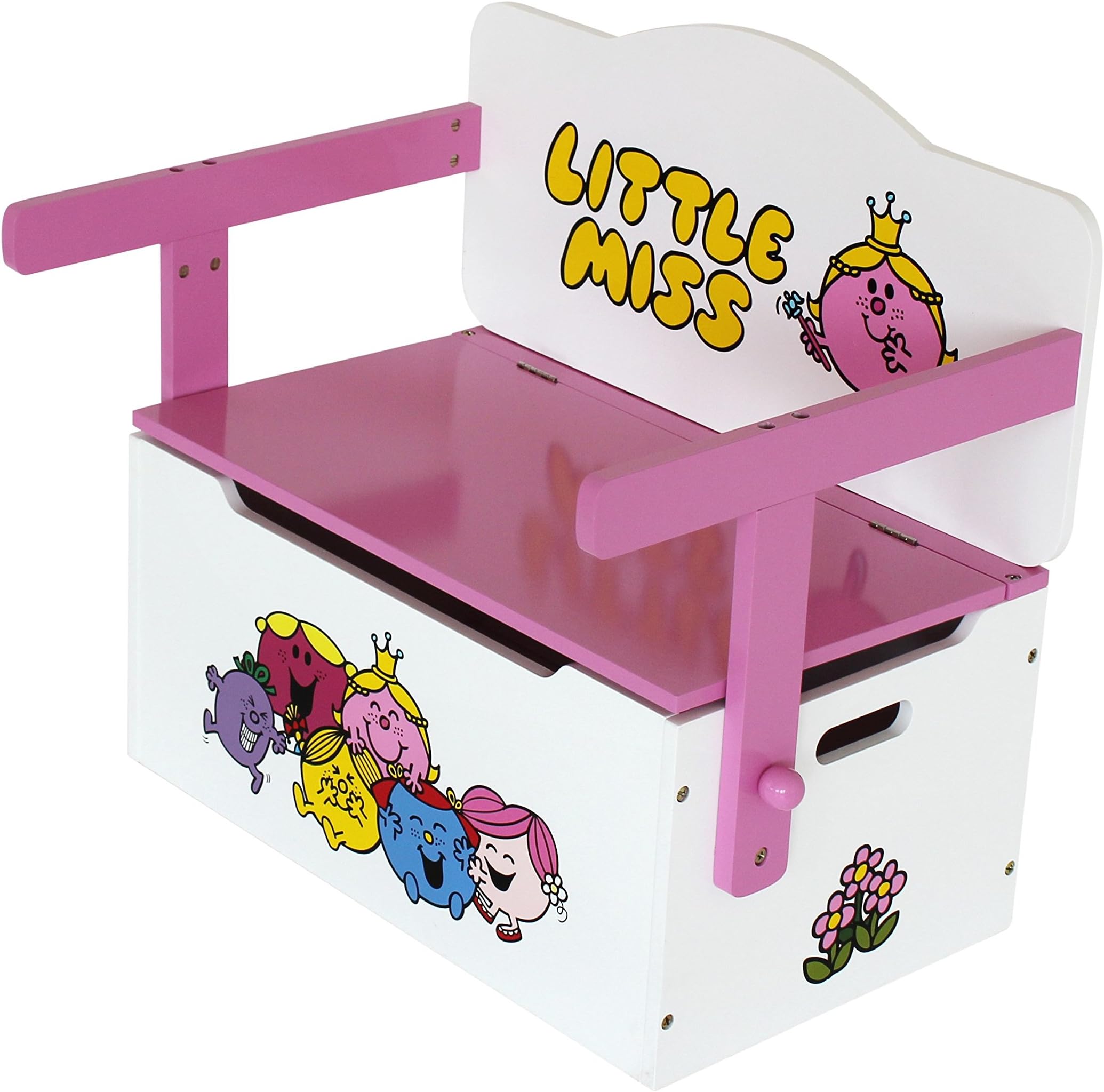 Little Miss - Childrens Kids 3in1 Wooden Convertible Toy Box+Bench & Table+Chair - by Kiddi Style