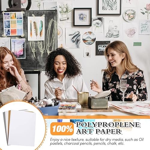 Miniatura 7 de Ctosree 100 hojas de papel pastel al óleo de 180 GSM, papel de dibujo pastel, papel de pintura de tono neutro para medios secos, óleo, lápiz pastel,