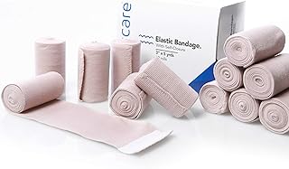 Briutcare Elastic Bandage Wrap (12 Pcs) | New and Improved Model | 3"x5 Yds Compression Bandage W/Hook & Loop Closure | Fi...