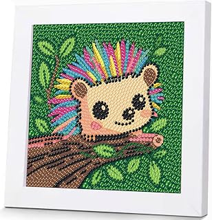 WEMEON Hedgehog Diamond Art Painting Kits for Kids with Frame, Hedgehog Diamond Art for Kids Ages 4-8-12, Package for Gift and Home Wall Decor(7x7inch)