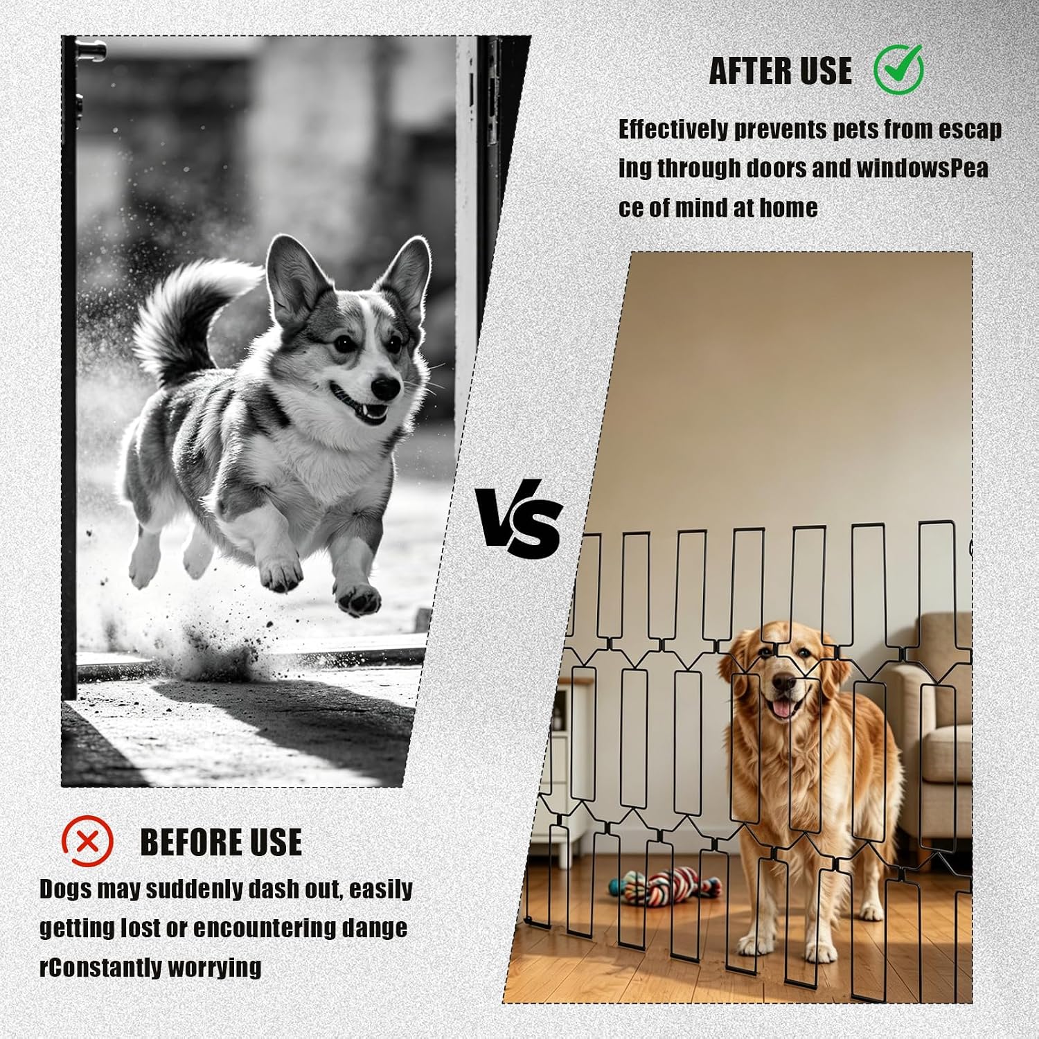 Retractable Metal Dog Gate for Front Door & RV, 39.37" Wide 30.7" Tall, Bite-Resistant Pet Barrier, Wall-Mounted Space-Saving Indoor Dog Gate