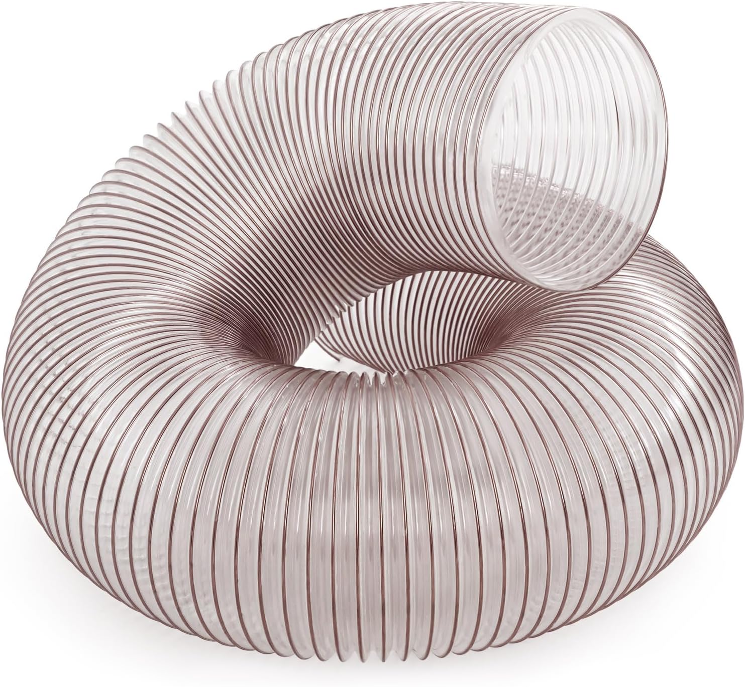 Pangda 8 in x 8 ft Clear Grass Catcher Lawn Vac Hose PU Flexible Leaf Vac Collection Lawn Mower Bagger Dust Collection Hose Fits Most Brands