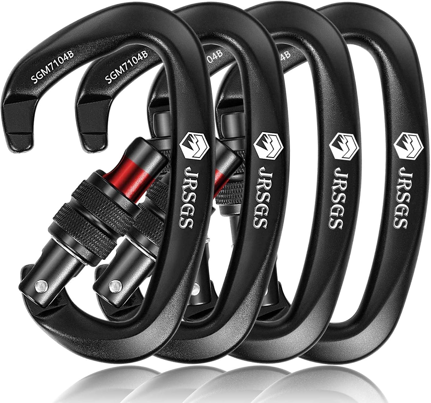25KN Locking Climbing Carabiner Clips, UlAA Certified Rockclimbing Carabiner,Heavy Duty Carabiners Equipment,Large SizeCarabiner for Climbing, Rappelling,Hunting and Rescue