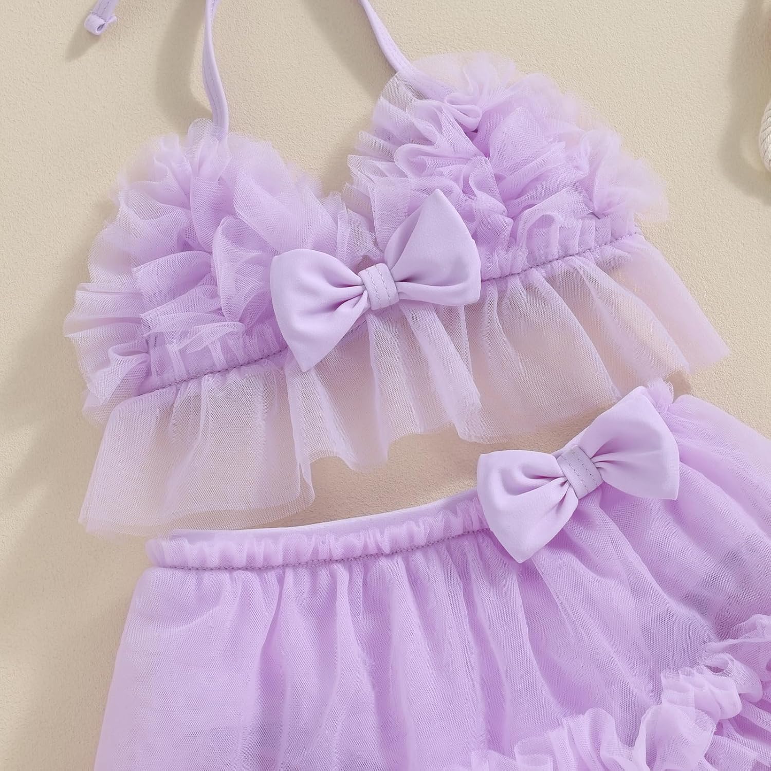 Yccutest Infant Baby Girl Flower Swimsuit 3Pcs Halter Triangle Tops Ruffle Bottoms Sun Hat Bikini Set Bathing Suit Swimwear