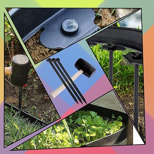 Miniatura 4 de 100 estacas de plástico para bordes, uñas de plástico de 8 pulgadas, picos de anclaje de nailon en espiral, picos de anclaje para bordes de paisaje,