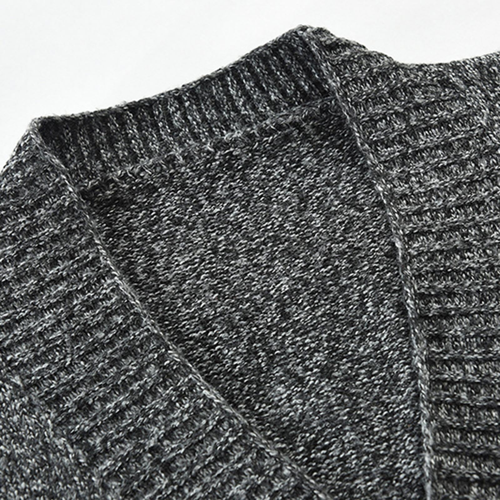 Cardigan da uomo, slim fit, cardigan invernale elegante, sportivo, lavorato a maglia, per le mezze stagioni, business, casual, colletto alto, con bottoni, davanti, aperto, a maglia grossa