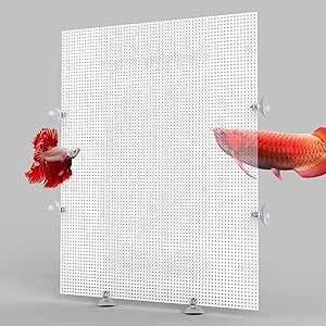 KeaJuidy Aquarium Trennwand - Transparentes Gitter Mit Haken & Kabelbinder Für Fisch-Zucht Und Arten-Trennung