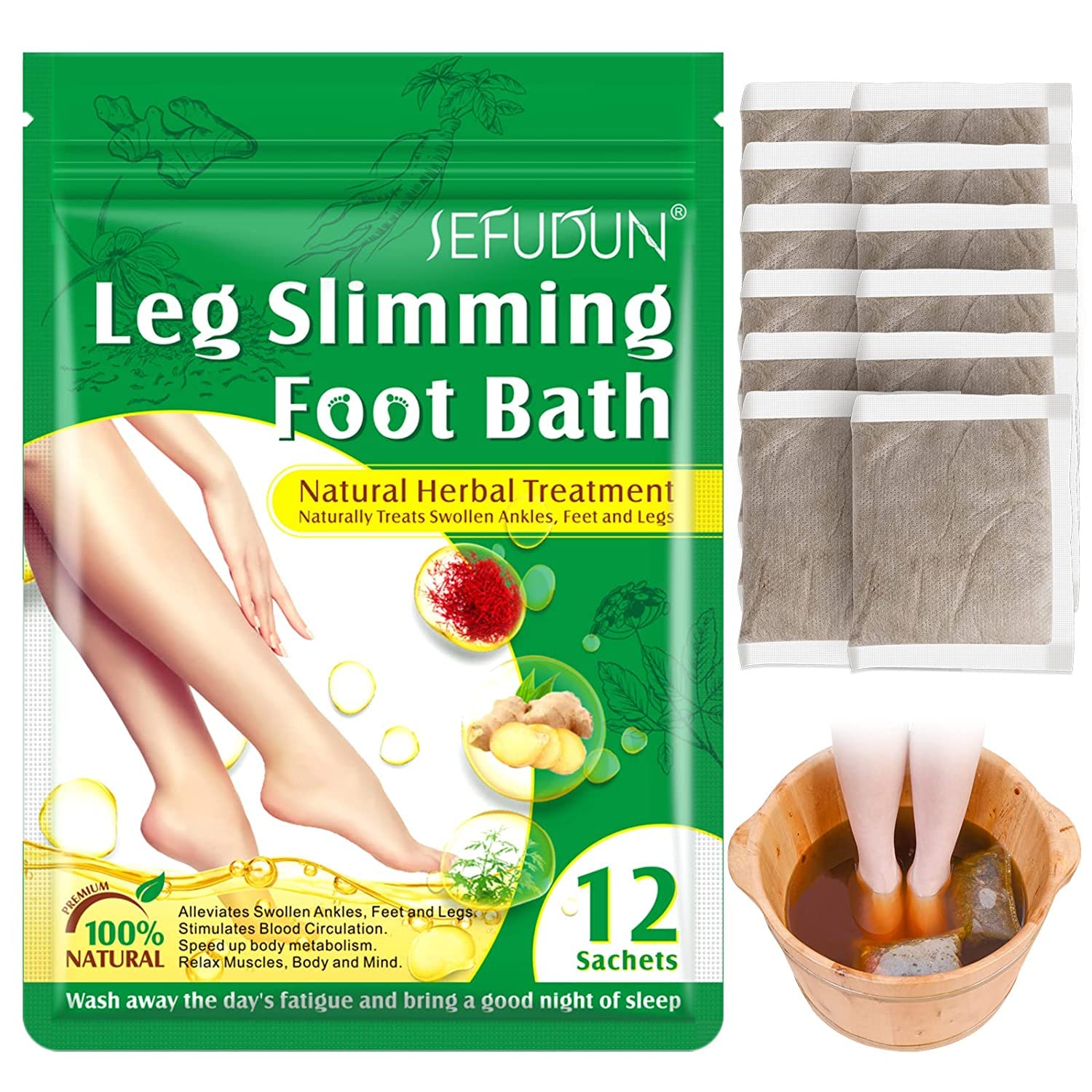 Buy KANZA Leg Slimming Foot Bath Lymphatic Drainage Herbal Extracts