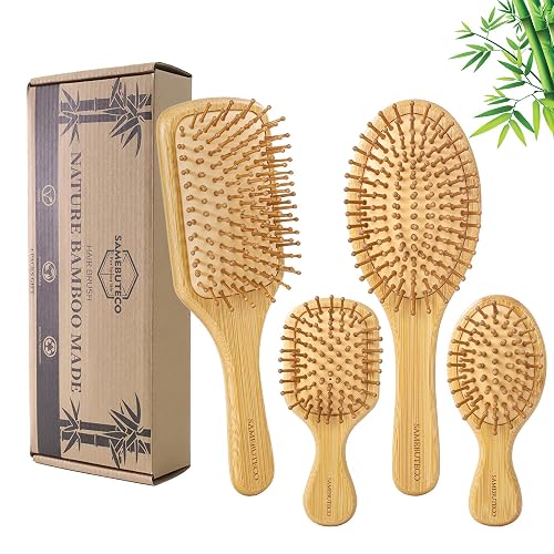 SAMEBUTECO Bamboo Hair Brush Set