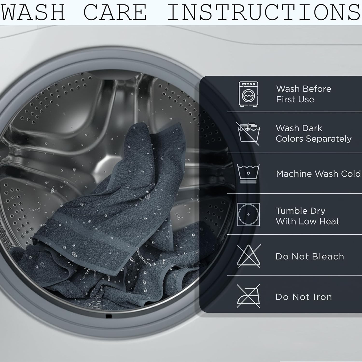 コットン100%ハンドタオル 2枚セット &ndash; ソフト 速乾 吸収性テリークロス &ndash; 16インチ x 28インチ コーマ綿ハンドタオル