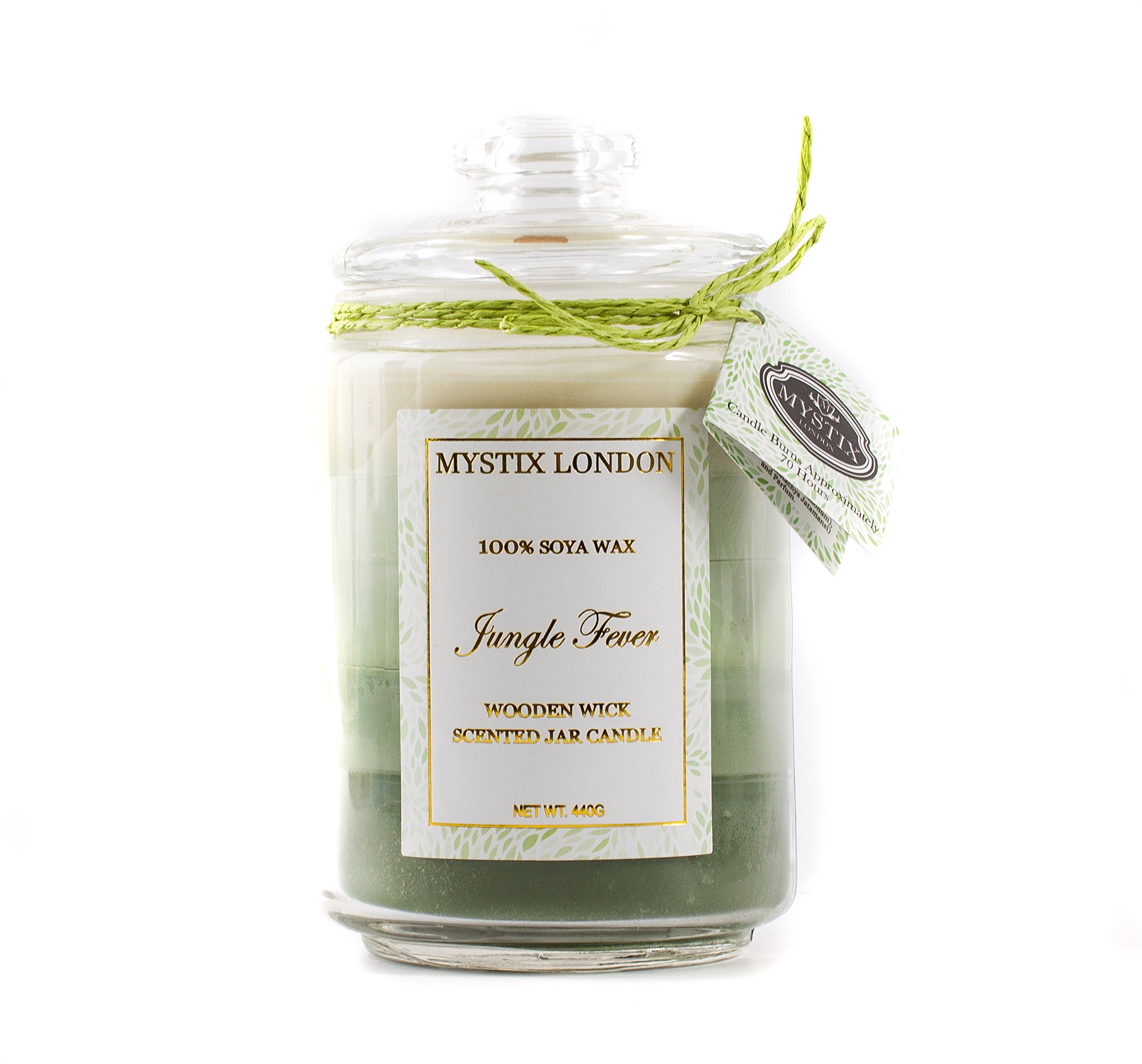 Bougie en bois Mystix London Jungle Fever 440 g pour éliminer le stress quotidien
